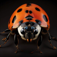 Ladybug or ladybird as studio animal portrait (Generative AI)