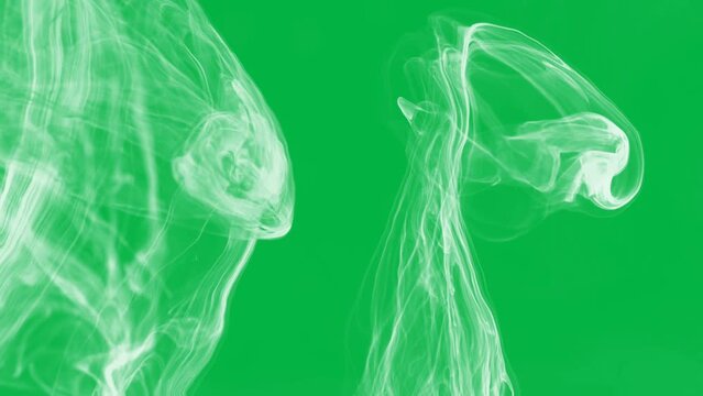 Animated white smoke moving uniformly from bottom to top on Green Screen.