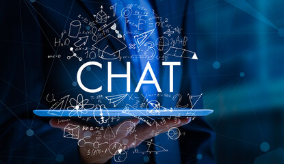 Education technology concept. EdTech. AI. Artificial Intelligence