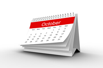 Composite image of calendar with October
