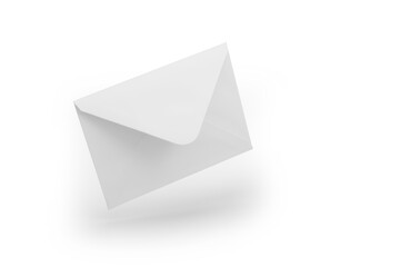 White envelope mockup, blank template, levitation whis shadow