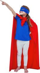 Masked girl pretending to be superhero