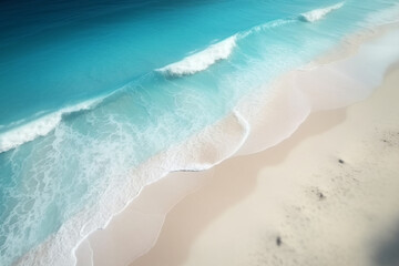 Spectacular Aerial View of Pristine White Sand Beach and Azure Blue Waters