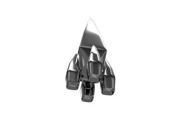 Low angle view of silver colored space ship - obrazy, fototapety, plakaty