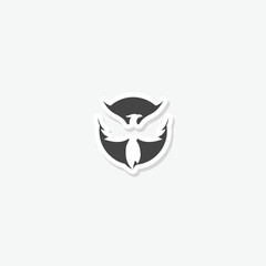 Phoenix Logo Illustration sticker isolated on white