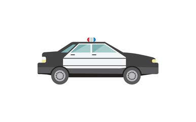 Police car on white background