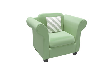 Digitally generated image of green armchair