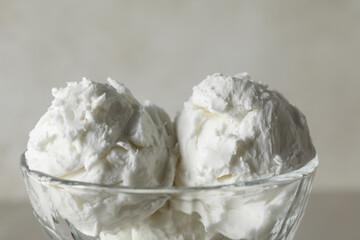 Summer dessert - ice cream, ice cream with coconut