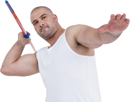 Athlete preparing to throw javelin