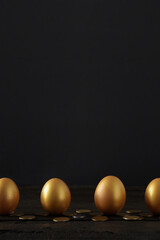 Concept of wealth and retirement - golden eggs