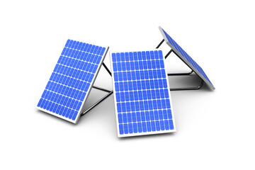 3d image of blue solar panels