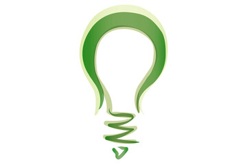 Digital composite of green light bulb 