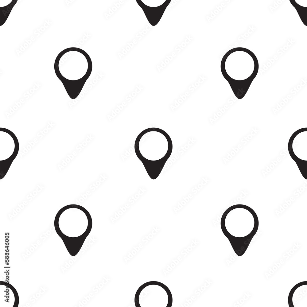Poster digital image of map pointers in black color