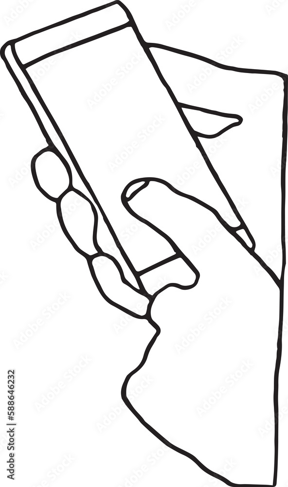 Poster digitally composite image of hands using smart phone