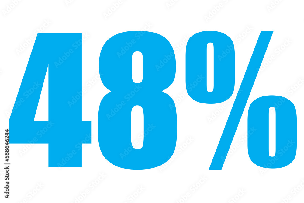 Poster vector image of numbers 48 and percentage sign