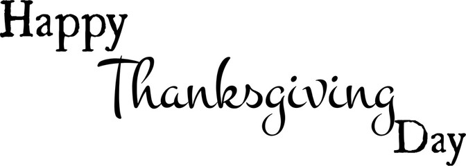 Illustration of happy thanksgiving greeting text