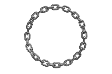 Foto op Plexiglas 3d image of circular metallic chain  © vectorfusionart