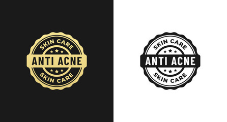 Anti acne label vector or anti acne stamp vector isolated in flat style. Simple anti acne label vector for product packaging design element. Anti acne stamp vector isolated.