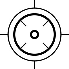 Crosshair gun sight vector icons set. Bullseye, target or aim symbol. Futuristic aim pointer. Military rifle scope, shooting mark sign. Targeting, aiming. Archery, hunting vector. Game UI element.