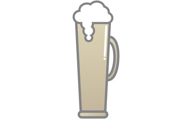 Beer glass over white background