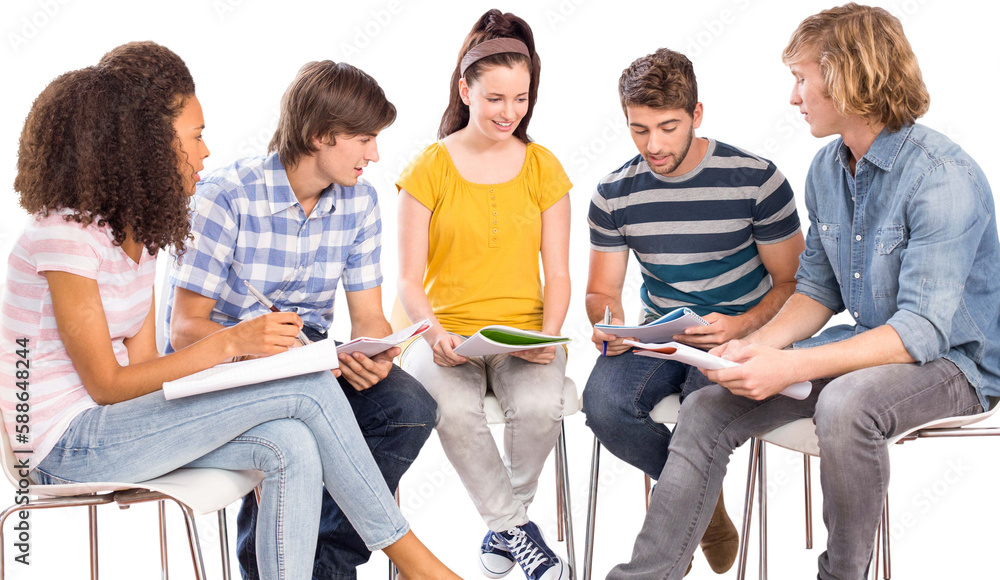 Poster College students doing homework