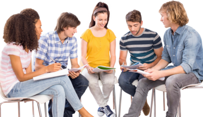 College students doing homework