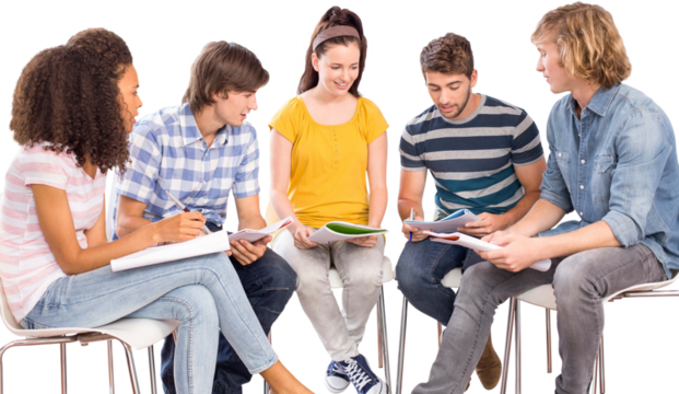 College students doing homework - Powered by Adobe