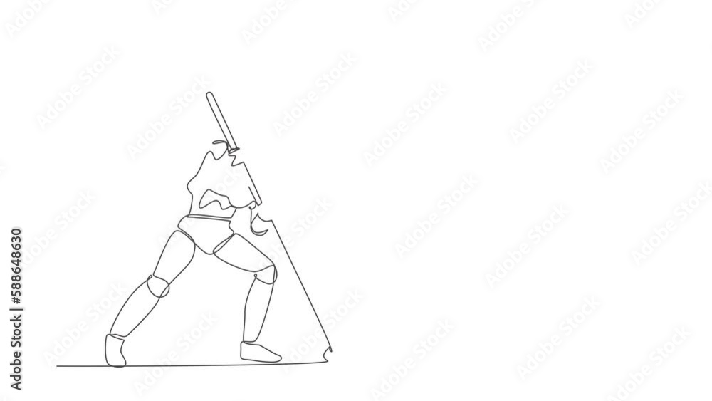 Poster animated self drawing of continuous line draw robot mark goal with arrow, hit target on ground. mode