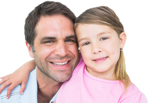 Portrait of smiling father and daughter 