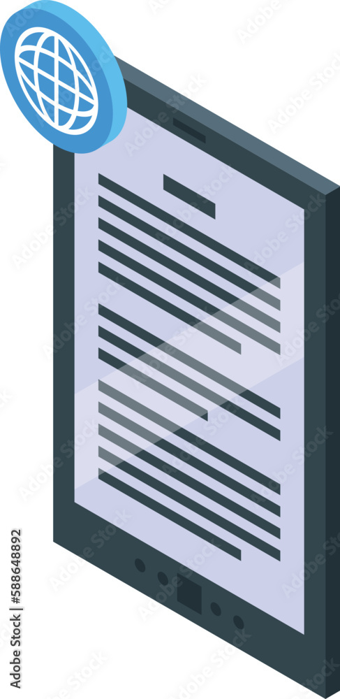 Wall mural online book icon isometric vector. study school. open education