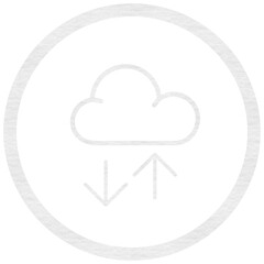 Digital image of cloud with arrow sign