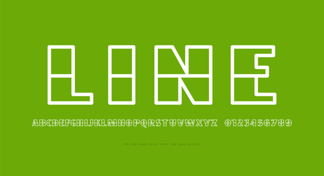 Cross out hollow sans serif font in retro style