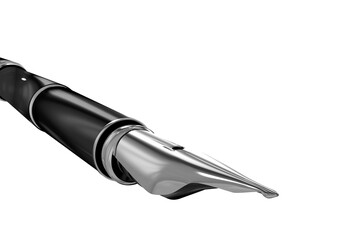 Close-up of metallic black ink pen