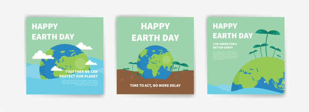 Earth day vector design. Vector template for cards, posters, banners and flyers