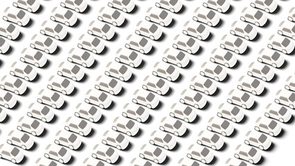 white cars on transparent background made in 3d