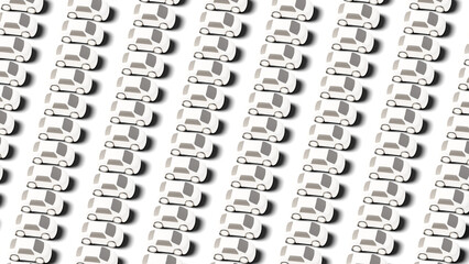 white cars on transparent background made in 3d