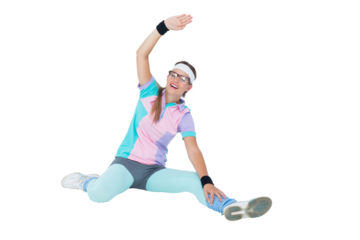 Geeky hipster posing in sportswear