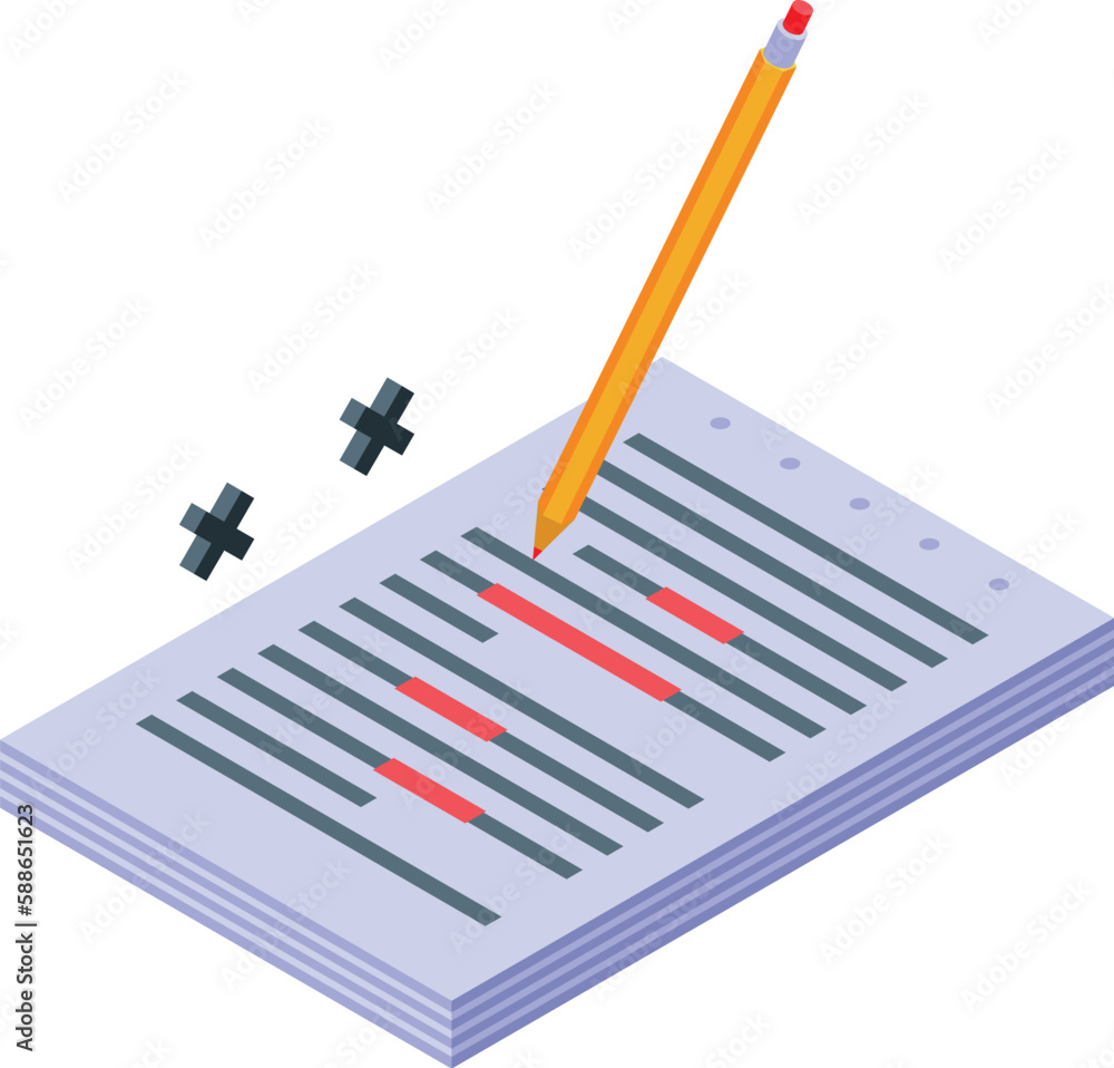 Poster writing book icon isometric vector. school study. shape text