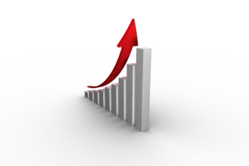  Red arrow and bar chart © vectorfusionart