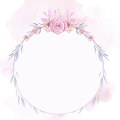 Watercolor Flower Frame Decoration