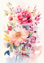 Blossoms Exquisite and Realistic Floral Illustrations with Delicate Details and Vibrant Realism, Generative AI