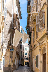 Fototapeta na wymiar Typical old houses in Corfu