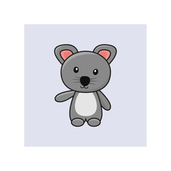 Cute rat teddy vector isolated. Cute mouse illustration in a flat style. 