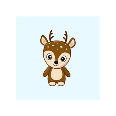 Fototapeta premium cute little reindeer vector illustration 
