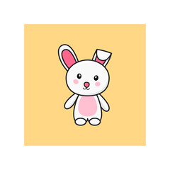 cute rabbit with bunny animal vector illustration design