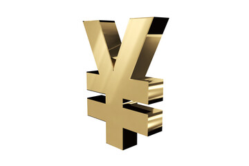 Digitally generated image of gold Yen symbol