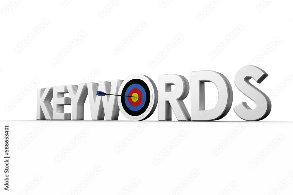 Poster digitally generated image of the word keywords