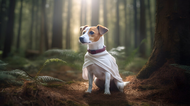 Jack Russell terrier with combination of Starwars scenery