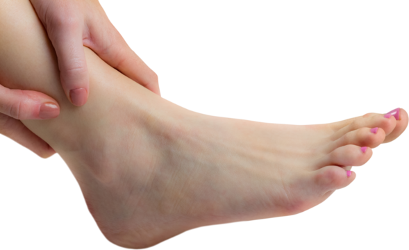 Woman with ankle injury