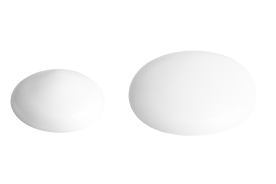 Drops of cream isolated on a transparent background.